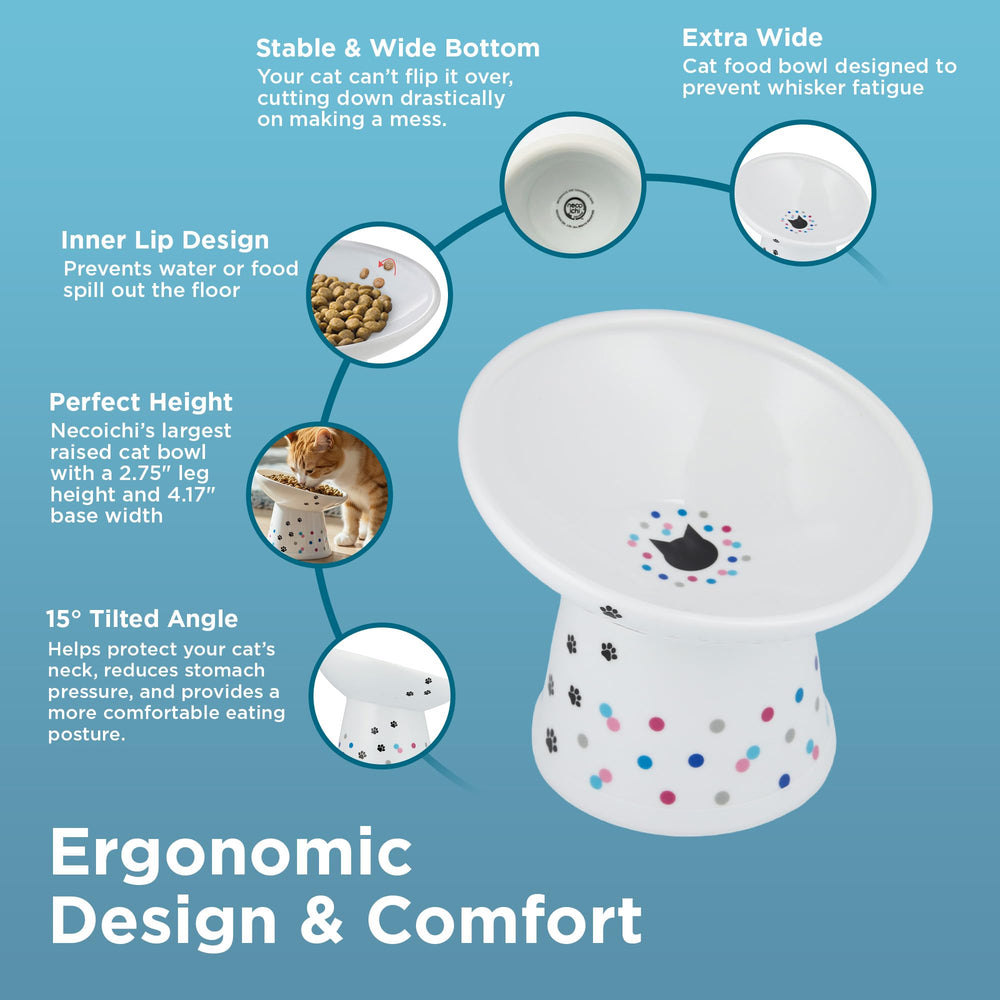 猫壱 Necoichi gros plan porcelaine lisse, finition durable et facile à nettoyer