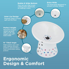 猫壱 Necoichi gros plan porcelaine lisse, finition durable et facile à nettoyer