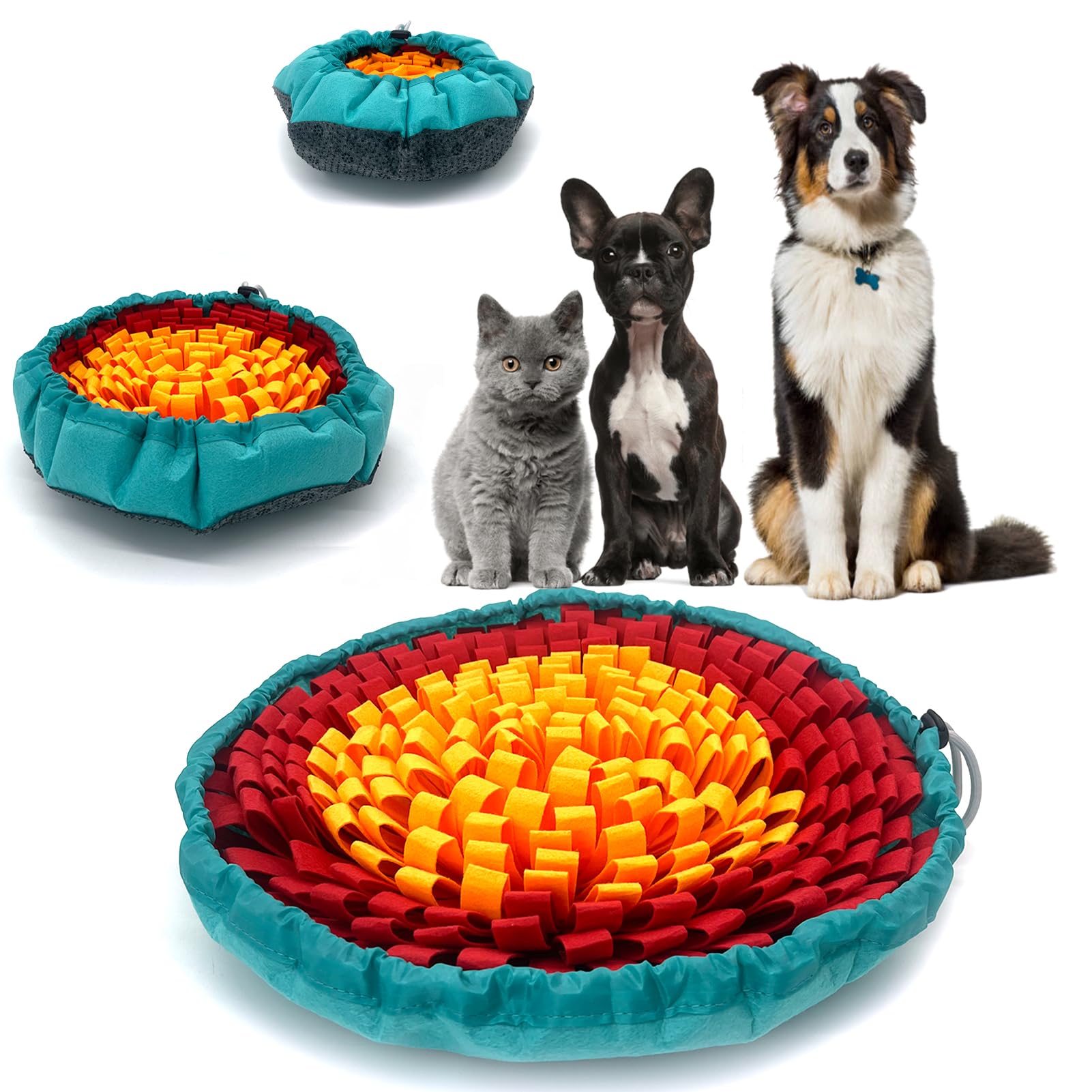 NEECONG tapis renifleur vu de face montre le design tricolore et l'intérêt ludique