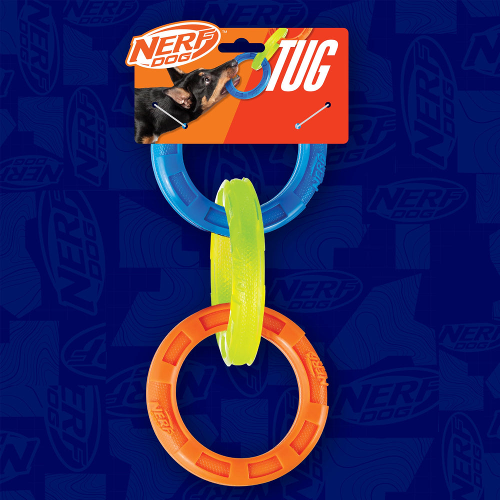 Nerf Dog étiquette et emballage soulignant la marque et les instructions claires