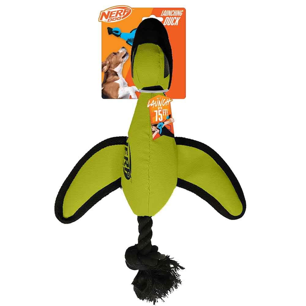 Nerf Dog canard packaging avant montrant le produit et l'avantage visibilité