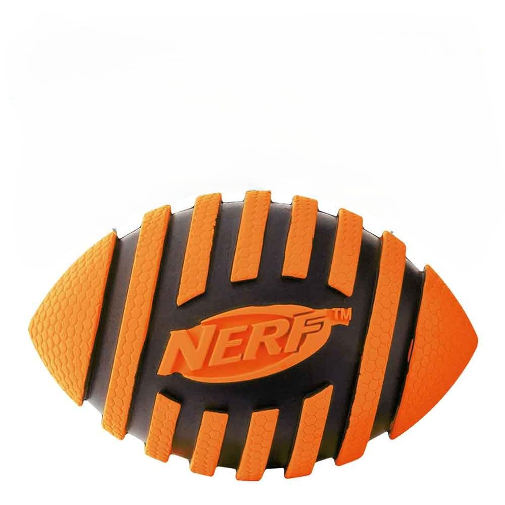 Nerf Dog packaging face avant montrant le football et avantages visibles