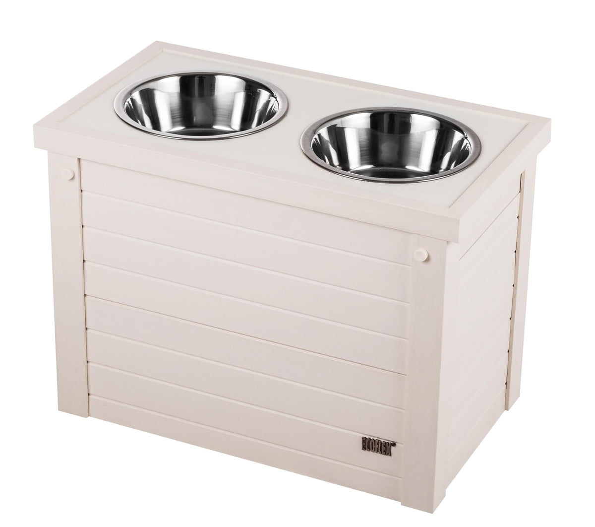 New Age Pet vue avant du Piedmont en antique white, design gain d'espace