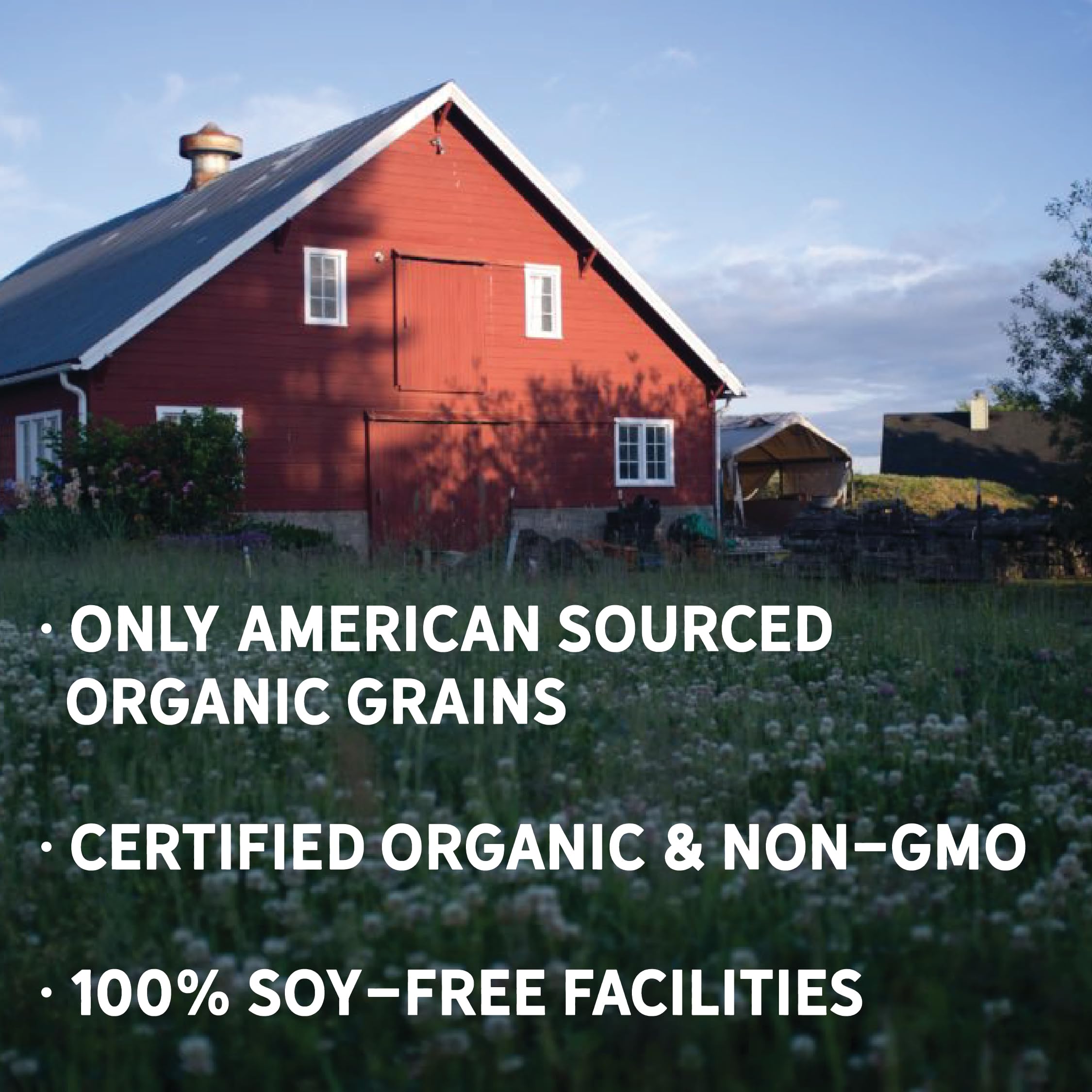 New Country Organics étiquette nutrition affichant protéines et certifications biologiques