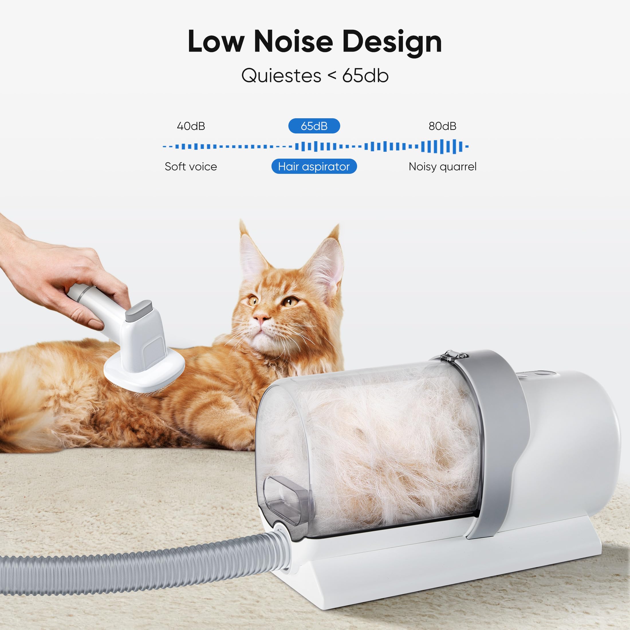 NEWBULIG aspirateur intégré en action retirant poils pour moins de poussière