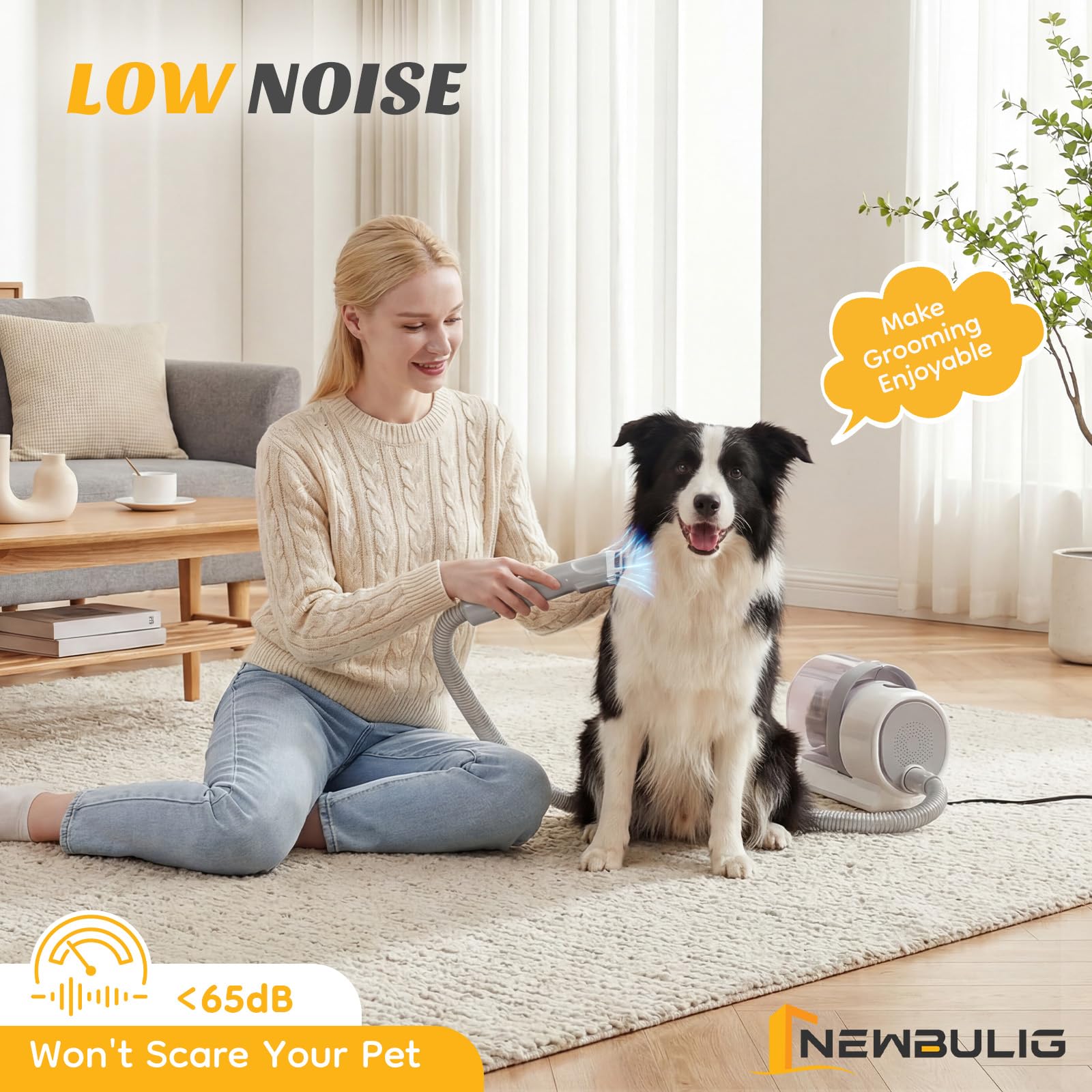 NEWBULIG cuve 2,5L ouverte pour recueillir poils, grande capacité pratique