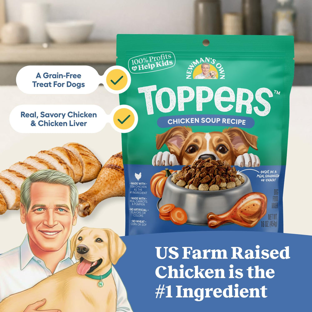 Newman's Own gros plan sur la texture du topper montrant morsels moelleux et appétence