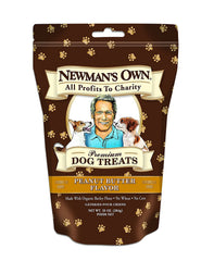 Newman's Own paquet avant montrant biscuits en forme de cœur et praticité