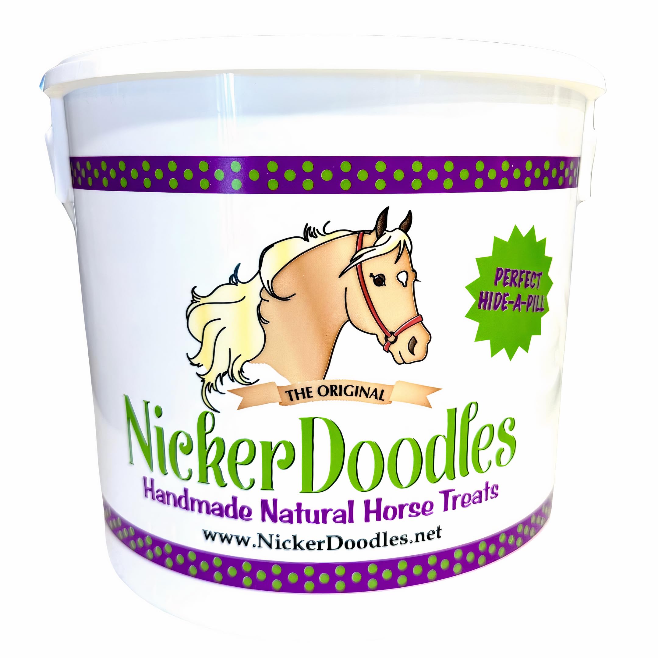 NickerDoodles seau d'1 lb montrant l'emballage pratique et la fraîcheur
