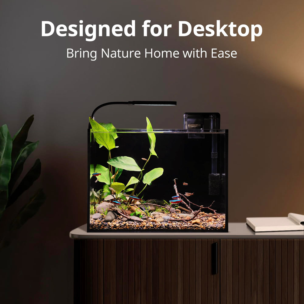 NICREW aquarium nano nature côté montrant la silhouette élégante et gain de place
