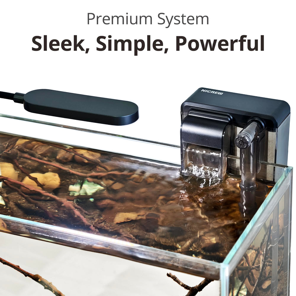 NICREW système de filtration et éclairage LED, entretien simplifié et plante saine
