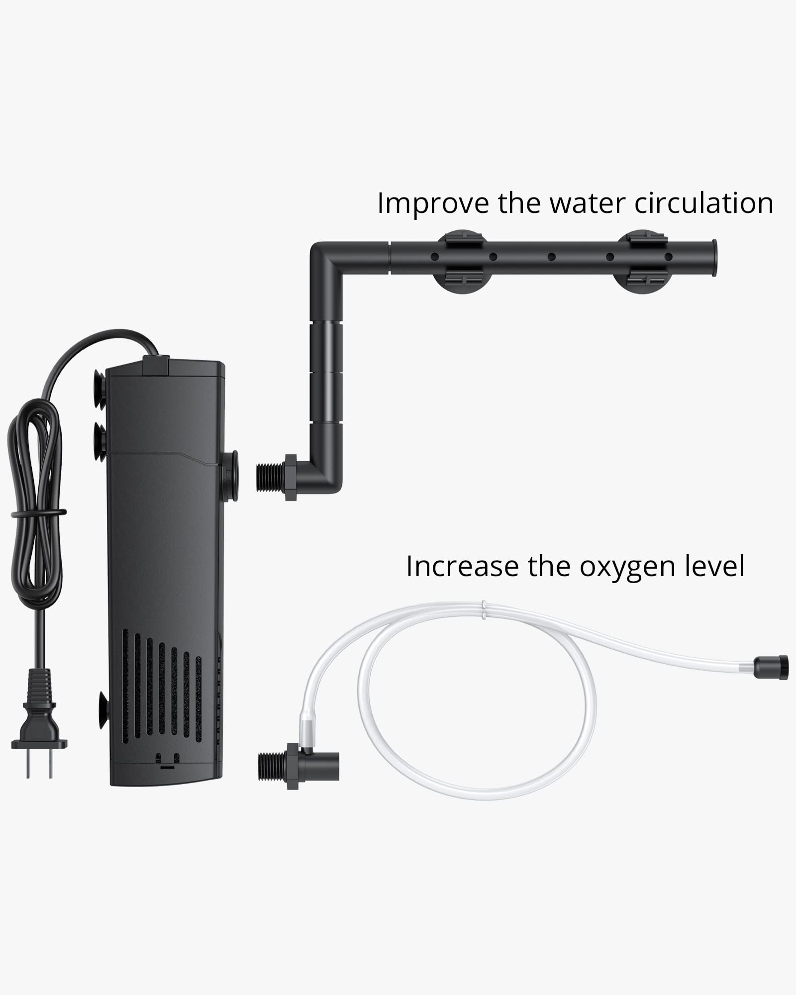 NICREW filtre dans décor aquascape améliore aspect et oxygénation