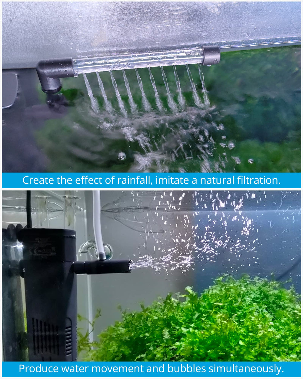 NICREW installé dans aquarium illustrant circulation d'eau et sécurité habitante