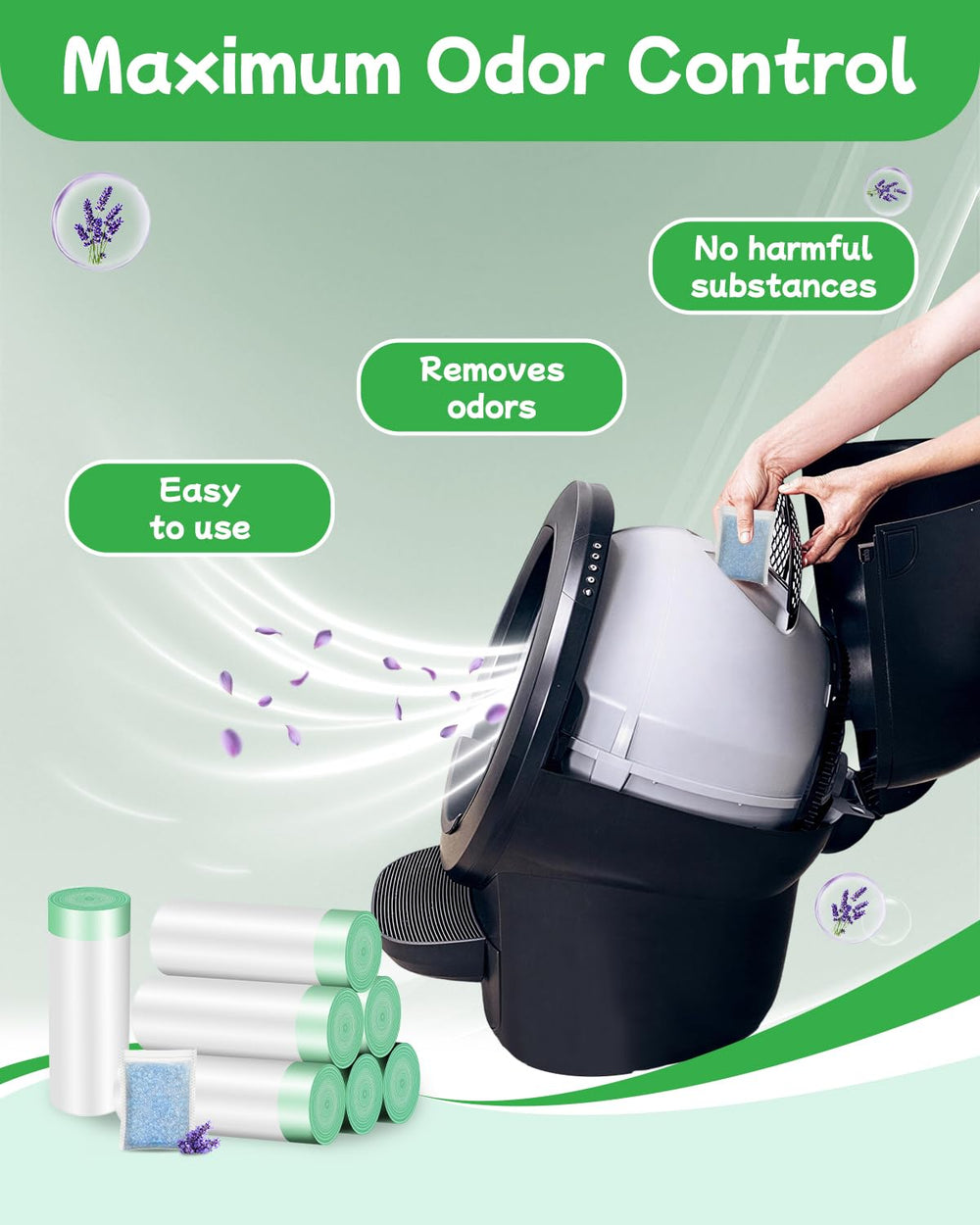 Nidkoud sacs en utilisation dans bac automatique, zéro fuite