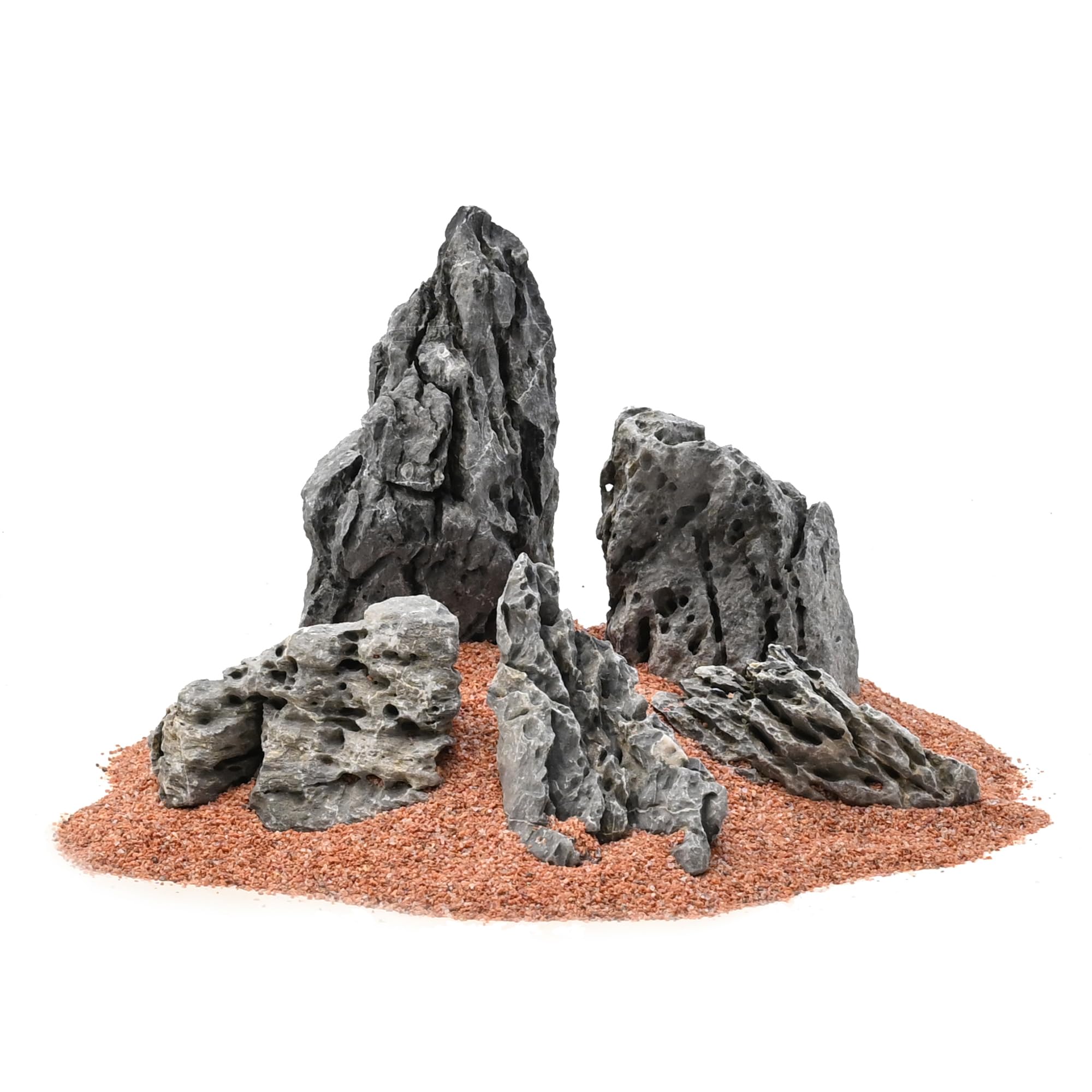 NIJIMORI vue frontale du lot de Seiryu stones, belle présentation décorative