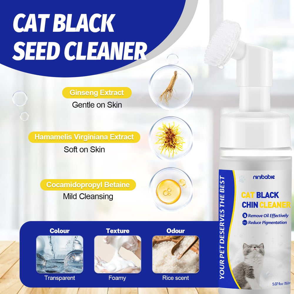 Ninibabie en usage sur menton de chat illustrant nettoyage ciblé et rapide