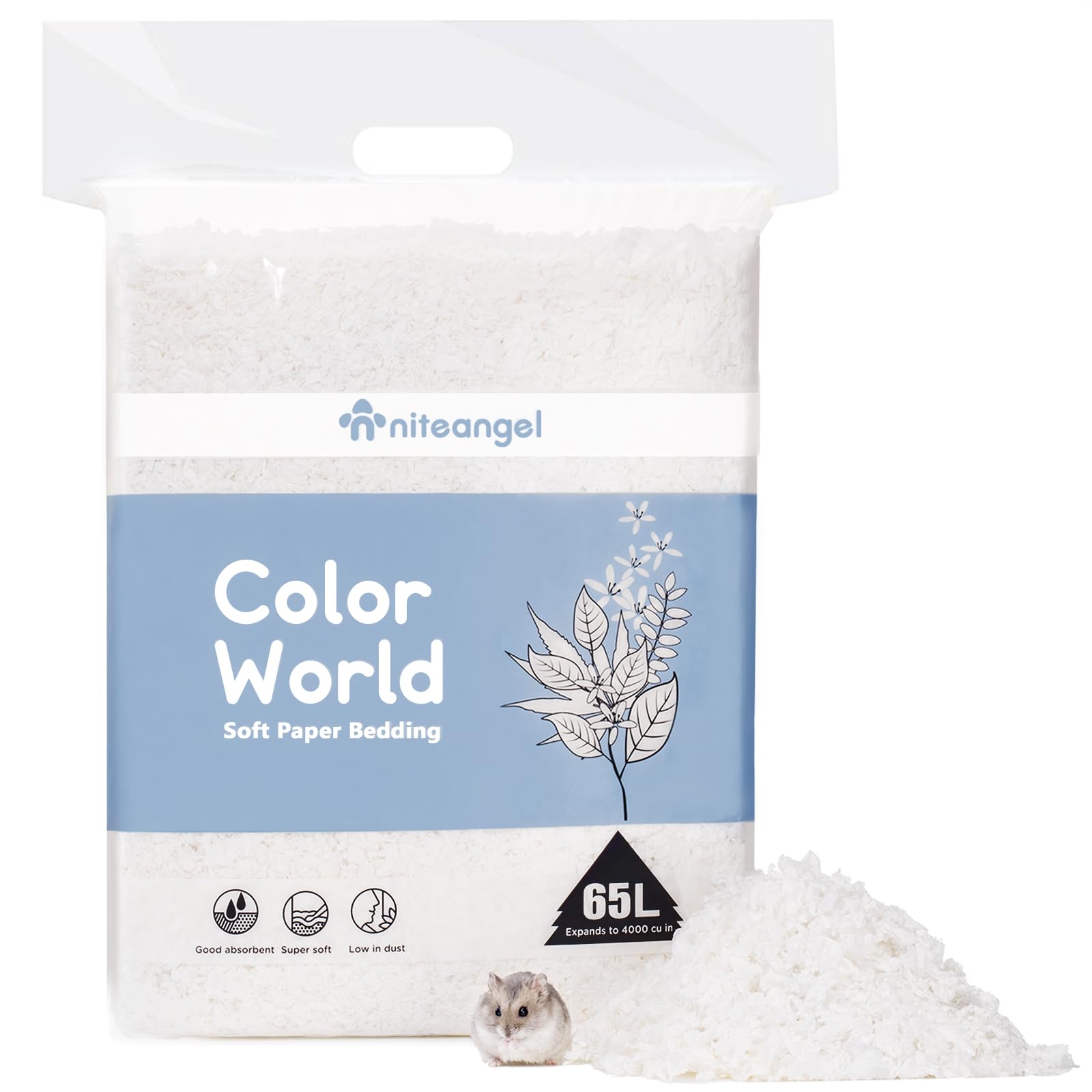 Niteangel emballage avant montrant le sac 65L et informations produit