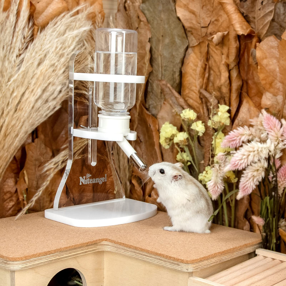 Niteangel biberon en usage par un hamster, accessibilité améliorée