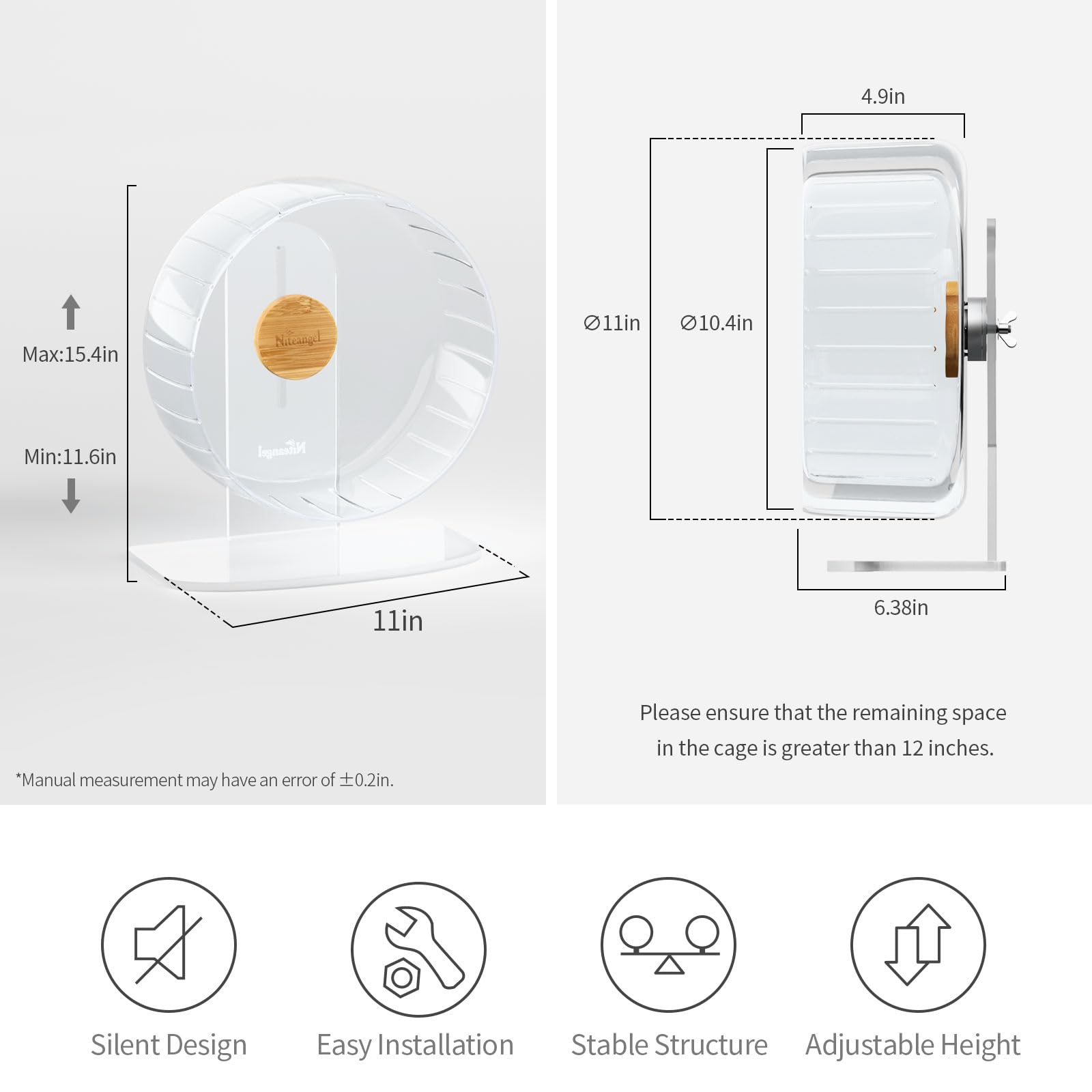 Niteangel détail du tambour en PS durable prévenant mordillements