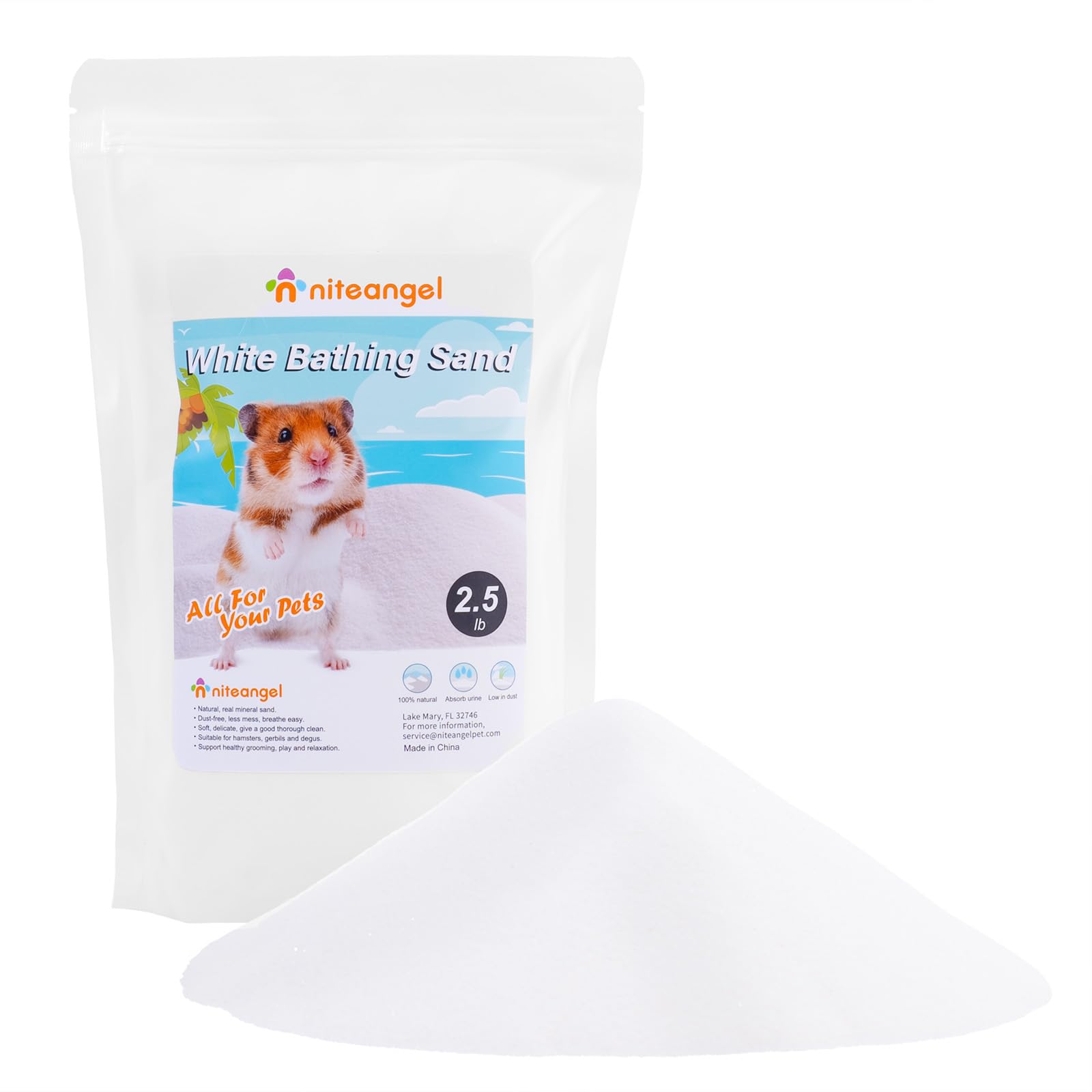 Niteangel emballage avant montrant le sac de sable, pratique pour stockage