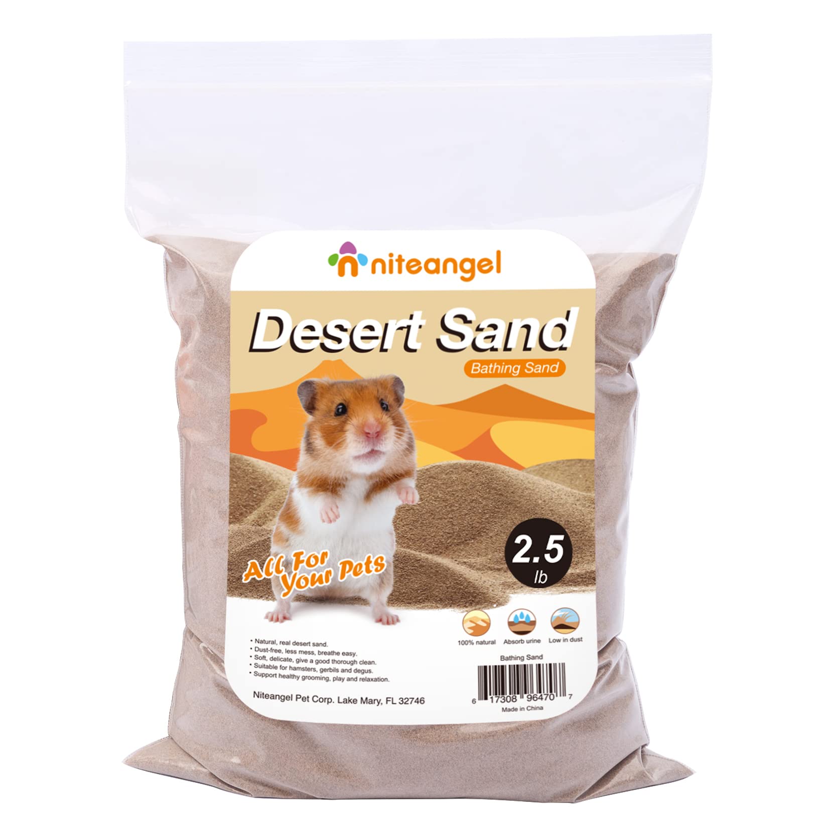 Niteangel gros plan granulométrie illustrant texture douce et non abrasive