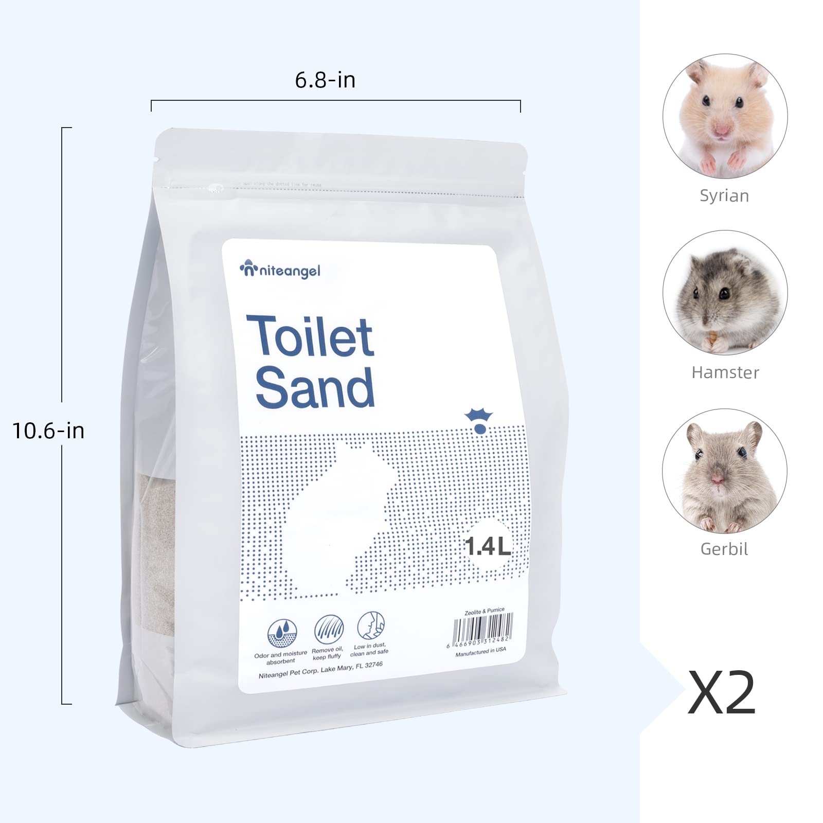 Niteangel gros plan granulométrie sable doux protège pattes