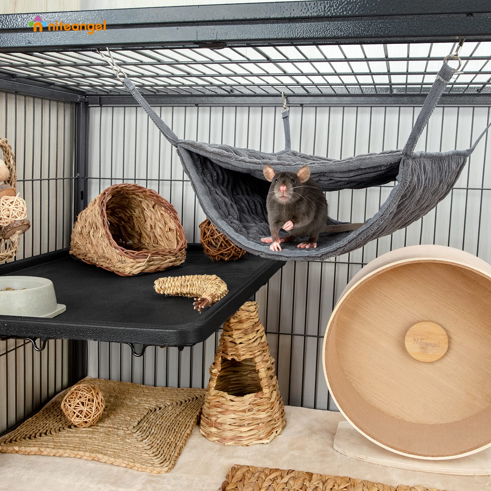 Niteangel hamac installé dans cage crée coin repos chaleureux
