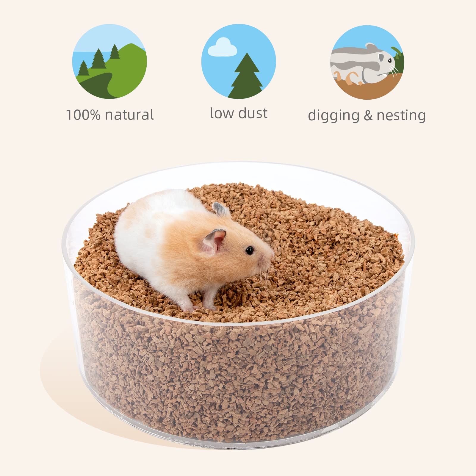 Niteangel litière installée dans une cage, propose un habitat stimulant et propre