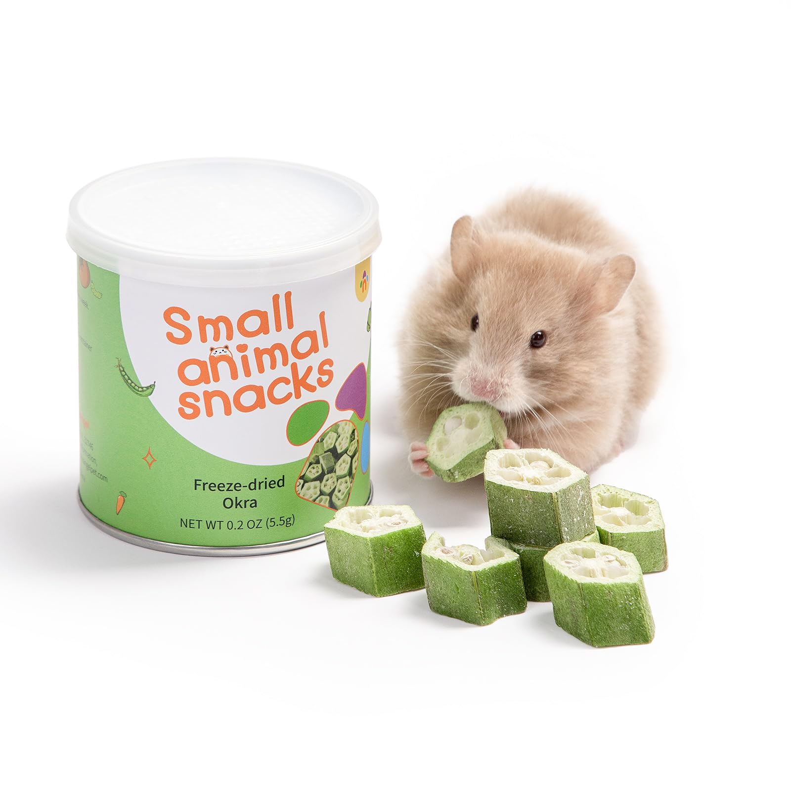 Niteangel paquet avant montrant la friandise okra lyophilisée et praticité de stockage