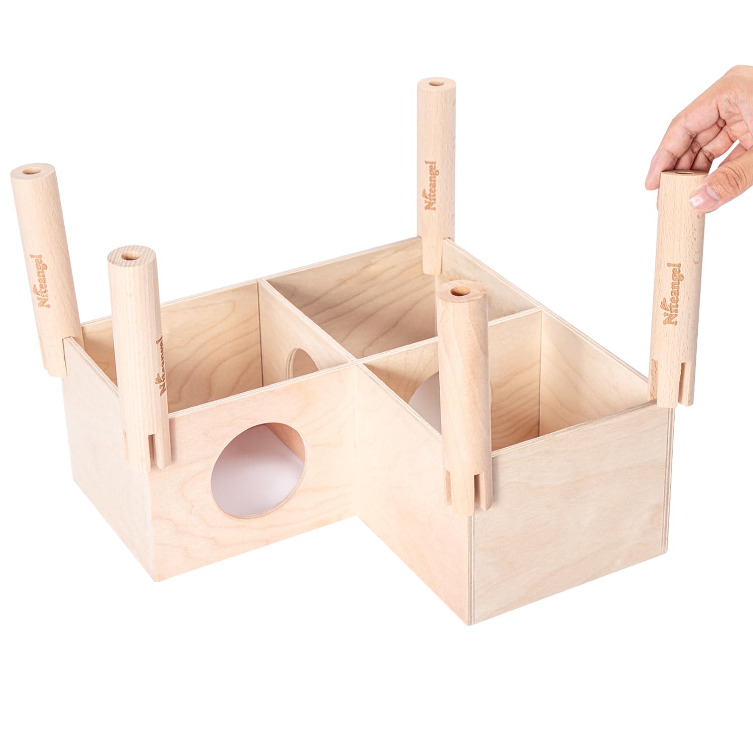 Niteangel maison labyrinthe stabilisée grâce aux pieds en hêtre