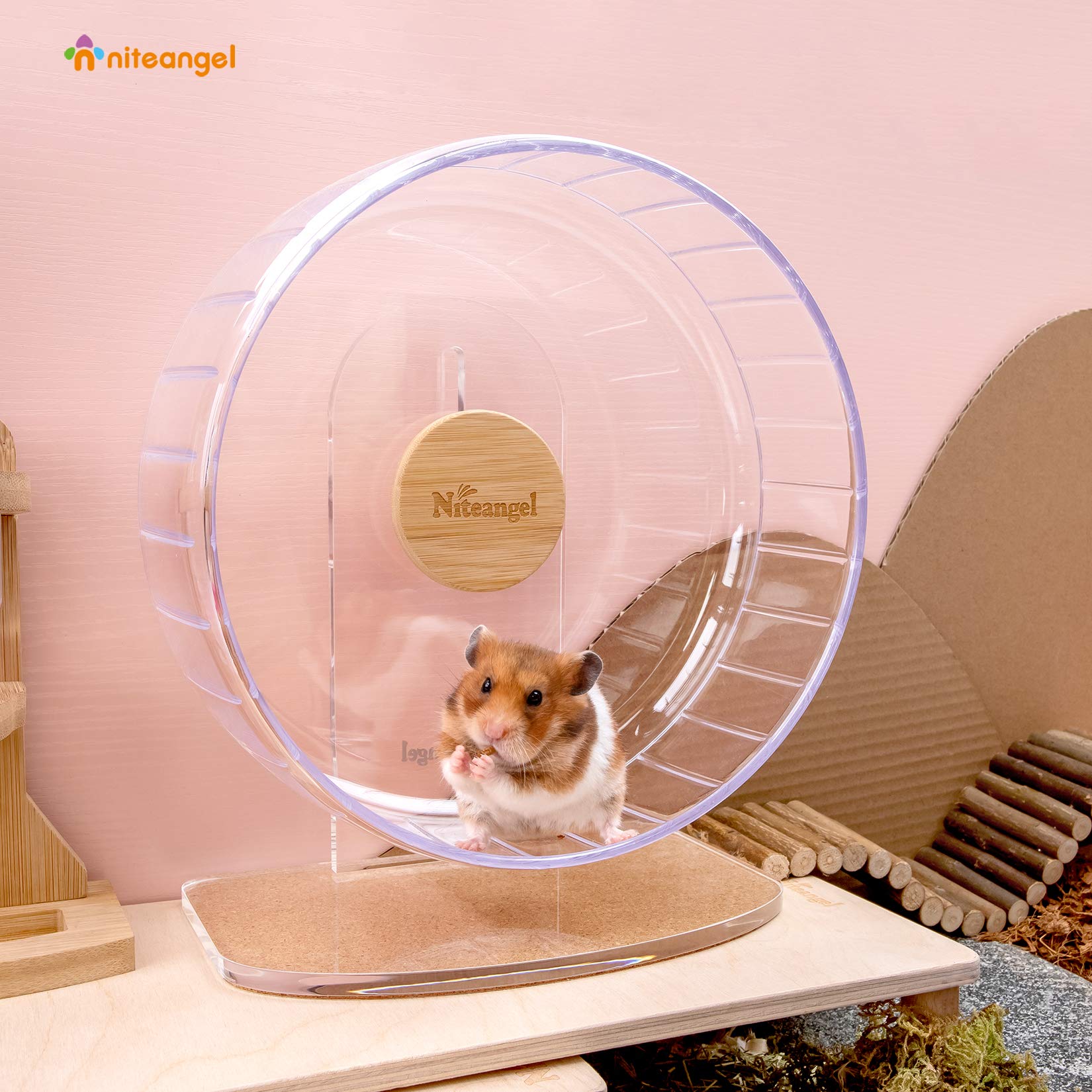 Niteangel roue installée dans une cage, favorise l'exercice nocturne