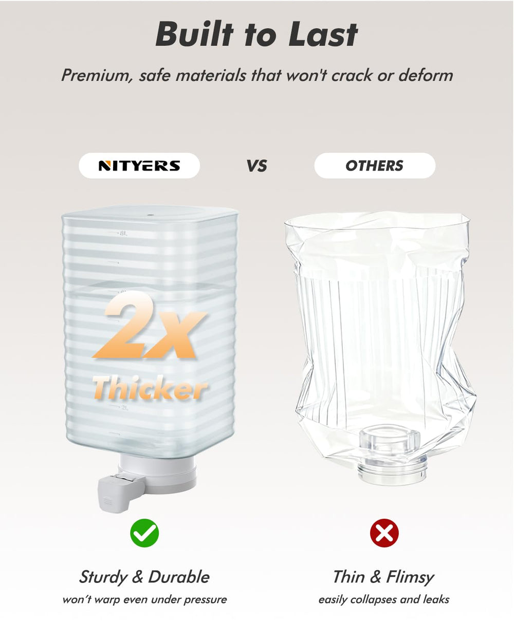 Nityers réservoir transparent gradué pour contrôle simple du niveau