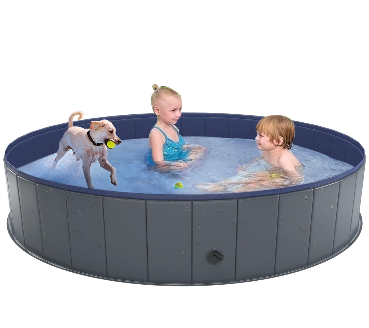 Niubya piscine pliable face avant montrant stabilité et grande surface