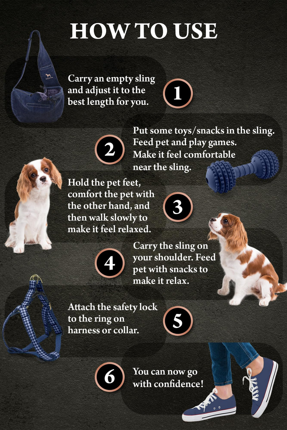NOAH & PAW petit chien installé dans le sling, maintien sûr et proximité apaisante