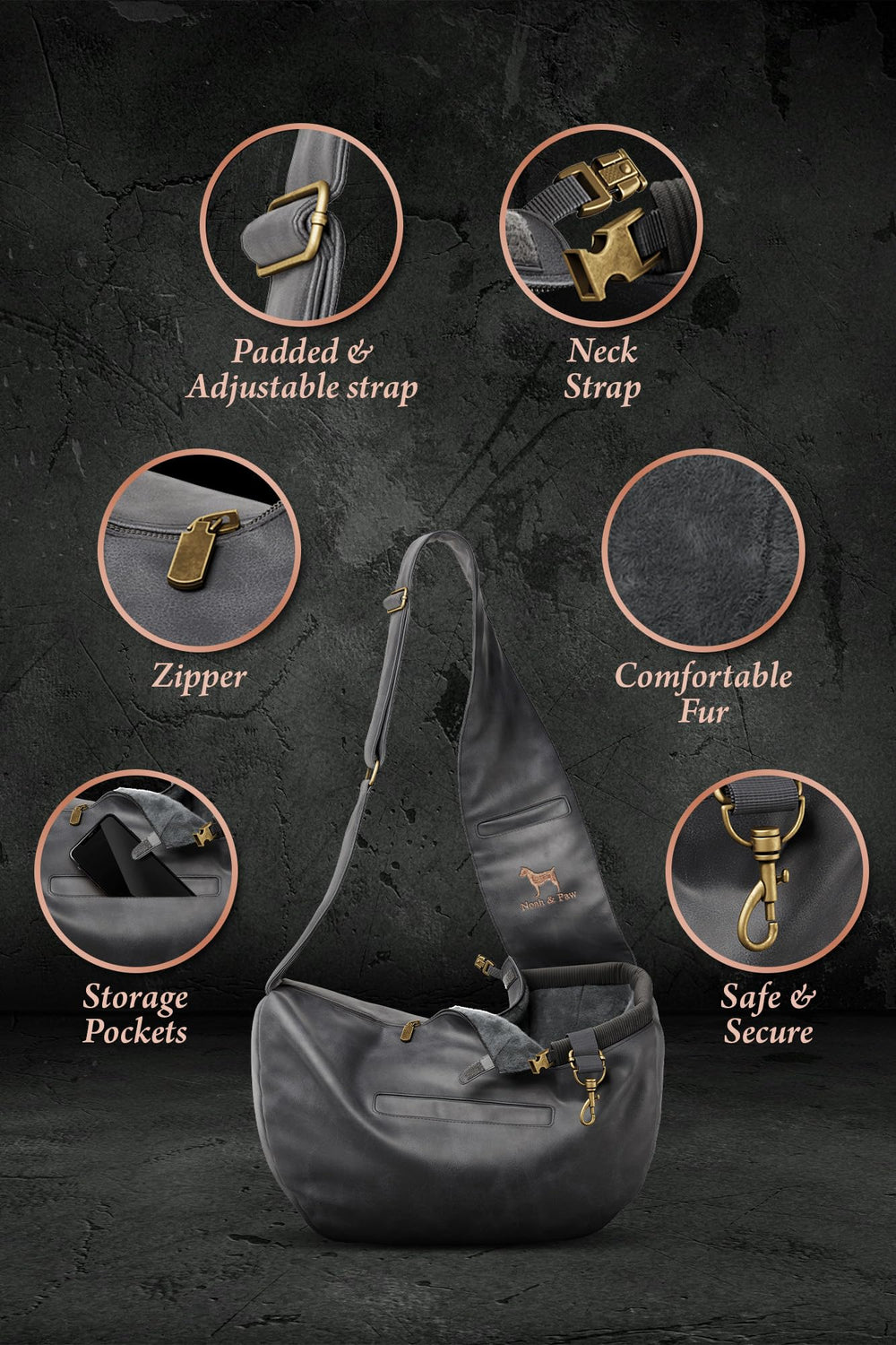 NOAH & PAW clip de sécurité attaché au collier pour empêcher les sorties