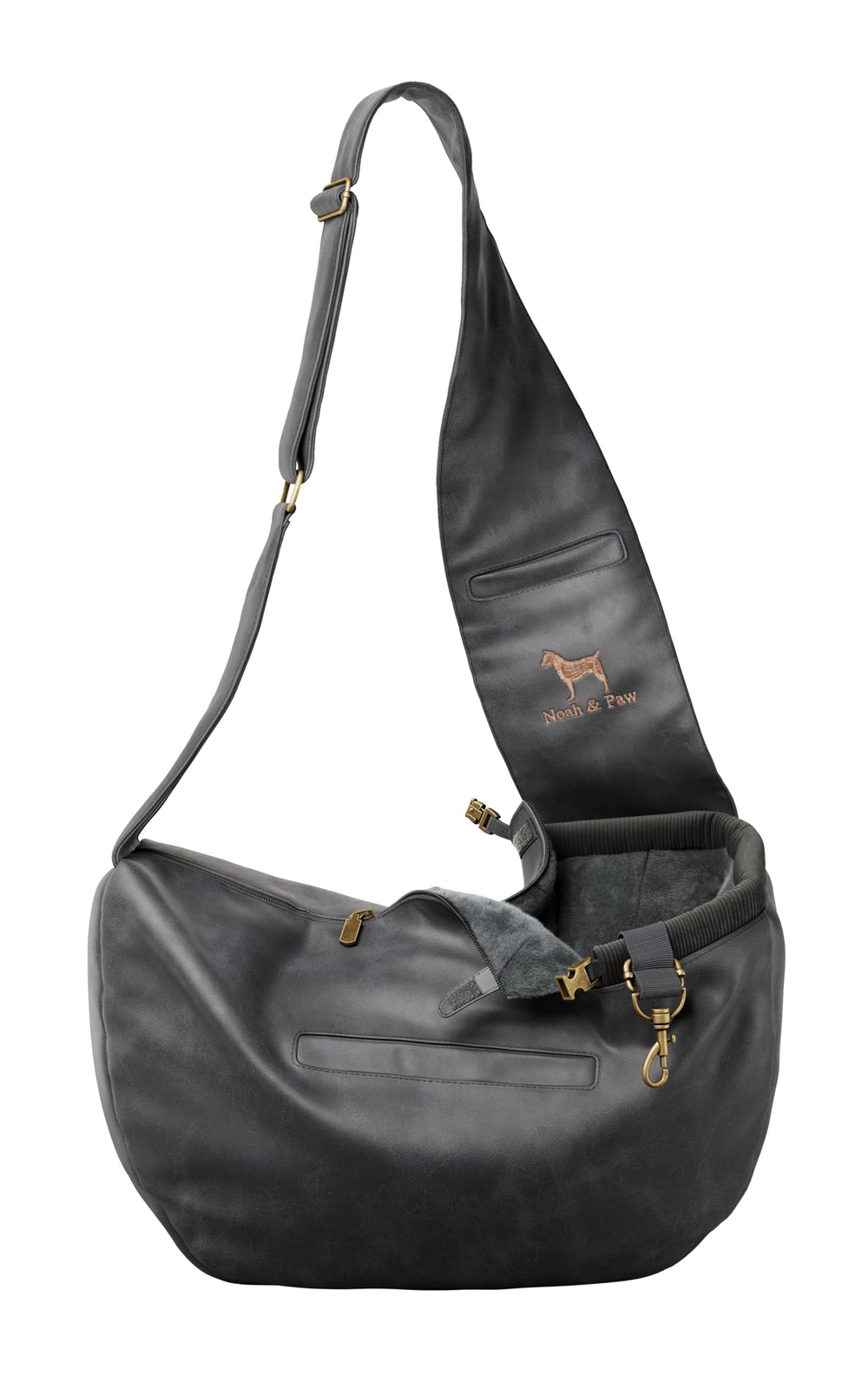 NOAH & PAW vue avant du sac bandoulière avec sangle, sécurité et style