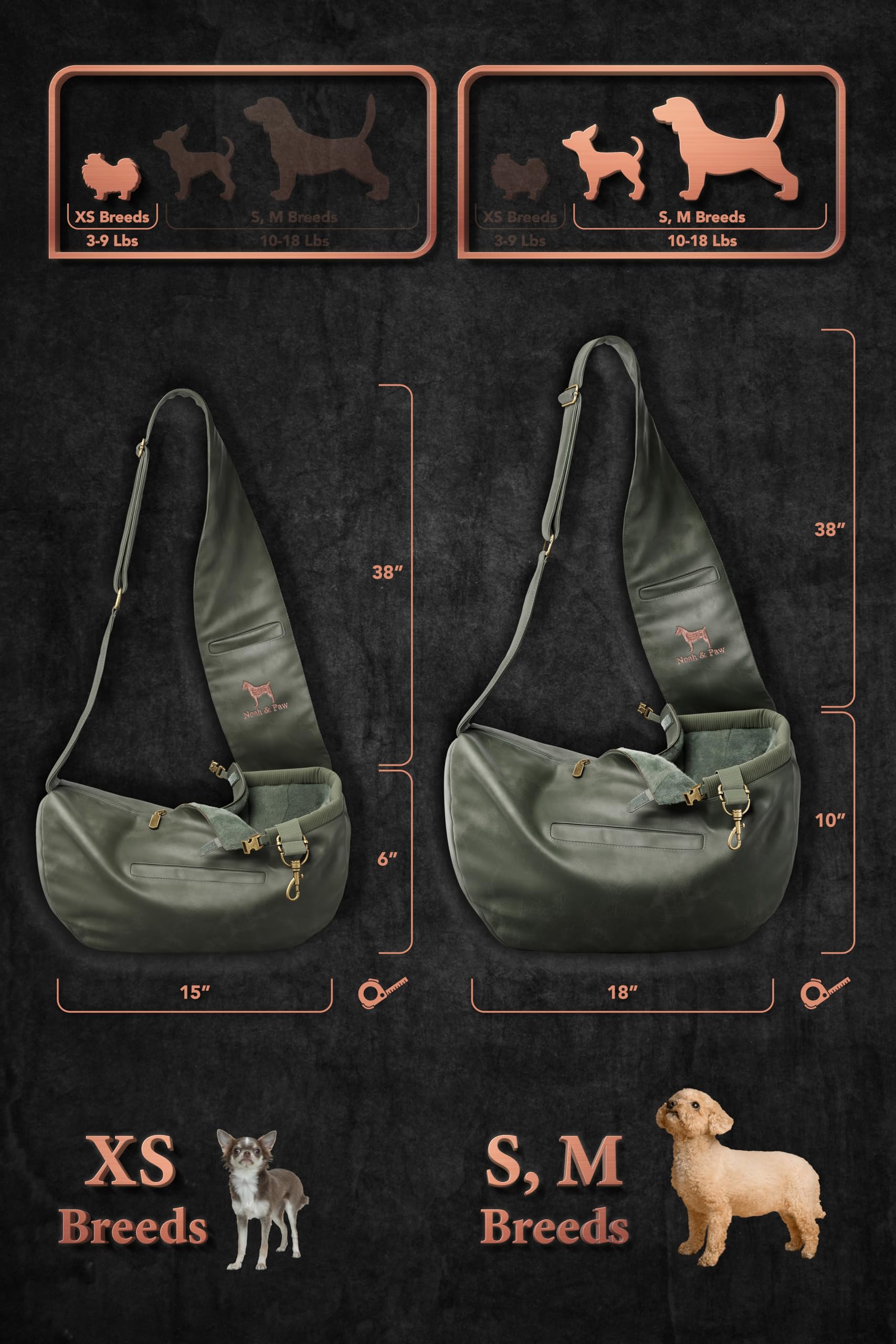 NOAH & PAW sangle rembourrée ajustable offrant confort prolongé au porteur