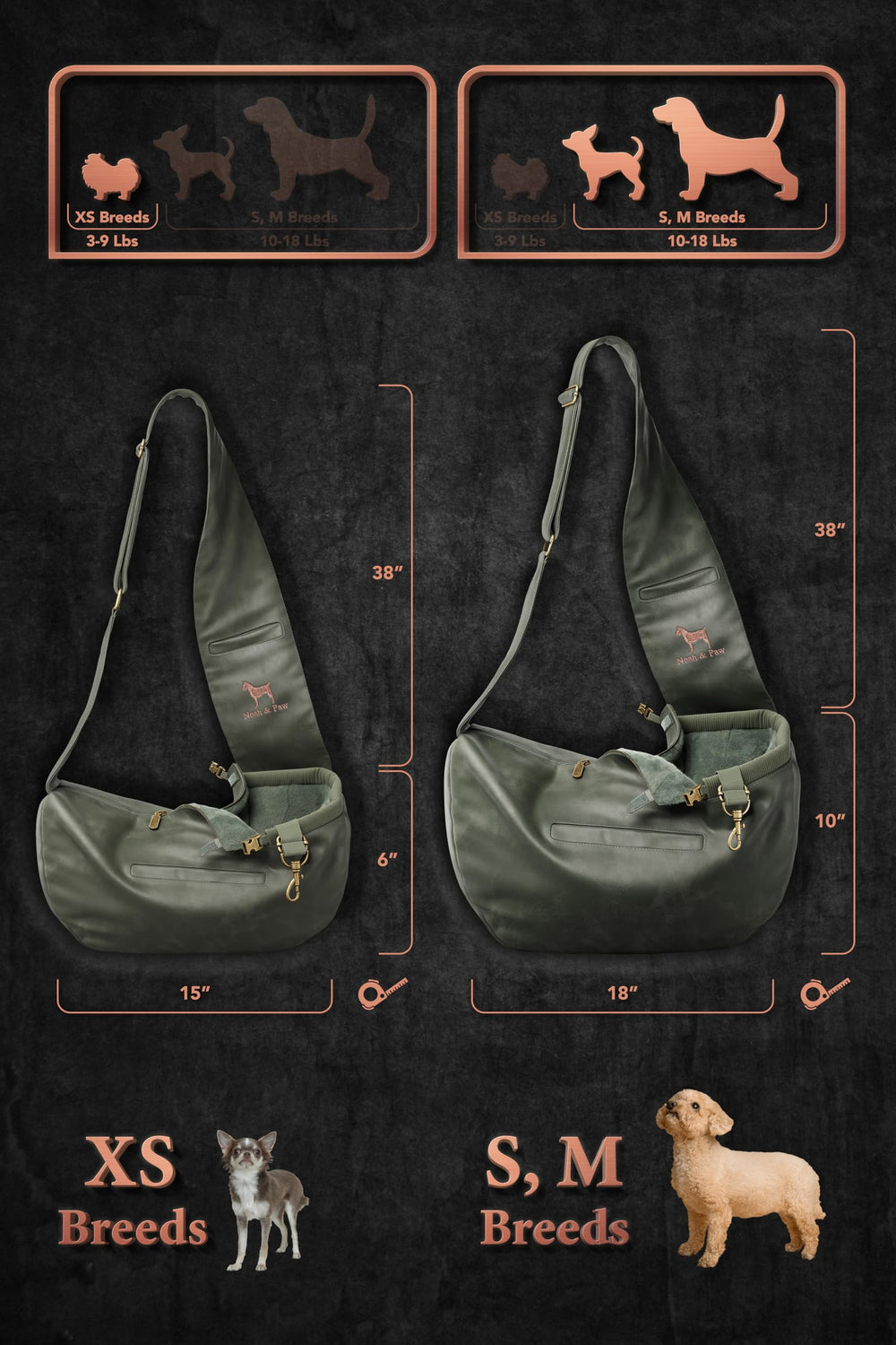 NOAH & PAW sangle rembourrée ajustable offrant confort prolongé au porteur