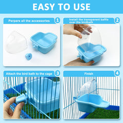 Nobgum en usage avec perruche profitant d'un bain confortable