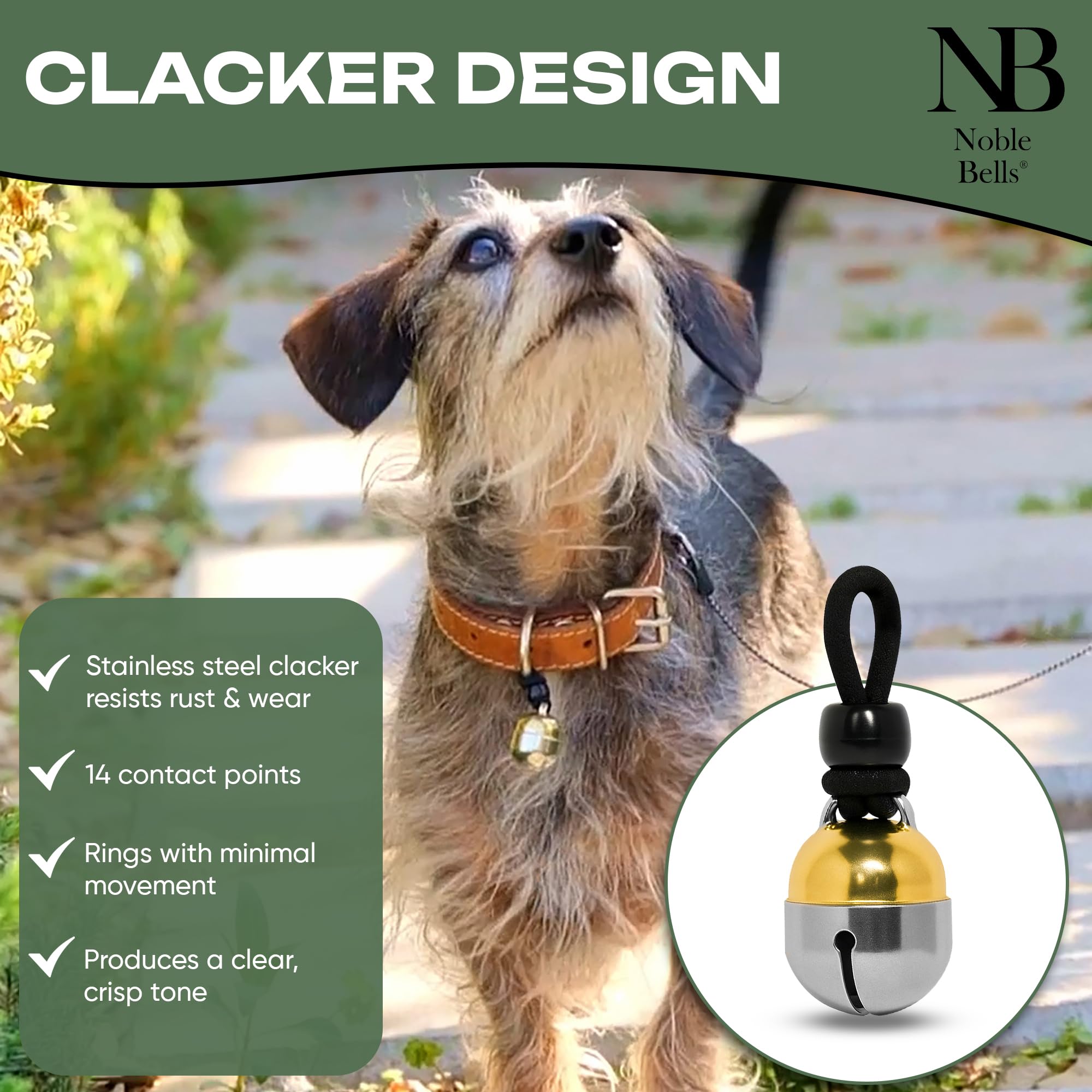 Noble Bells attache élastique démontable offrant une fixation sûre et ajustable