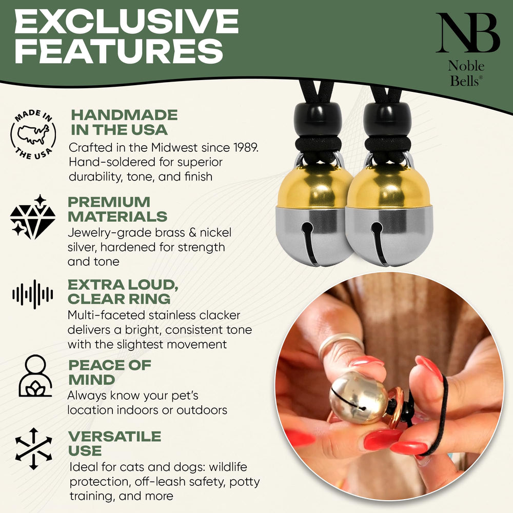 Noble Bells gros plan de la soudure faite main montrant la qualité de fabrication