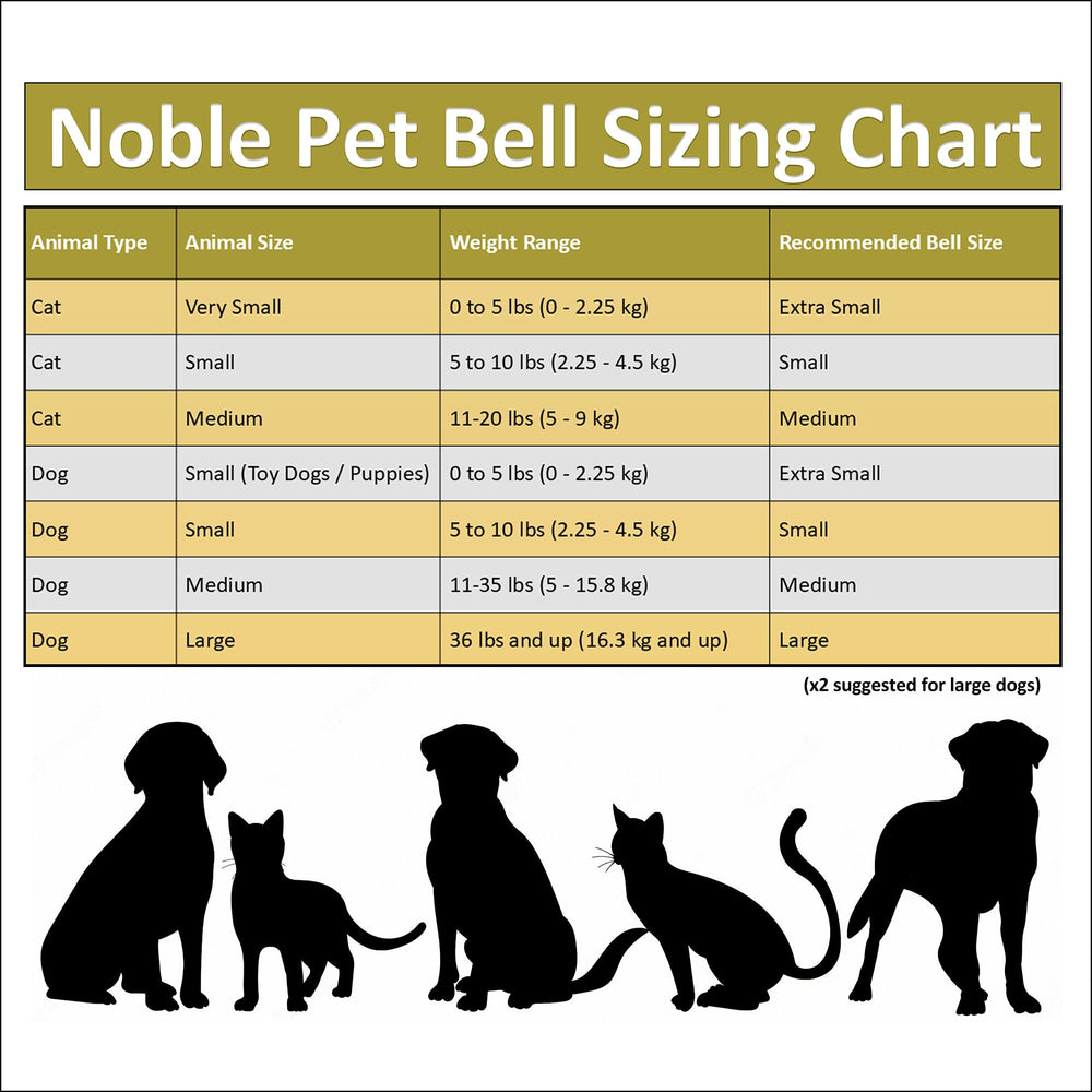 Noble Bells comparaison de taille dans une main pour évaluer légèreté
