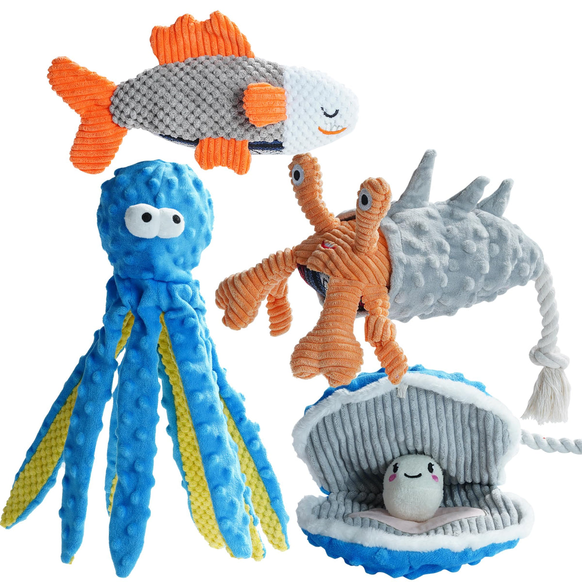 Nocciola pack océan face avant montrant quatre jouets stimulants
