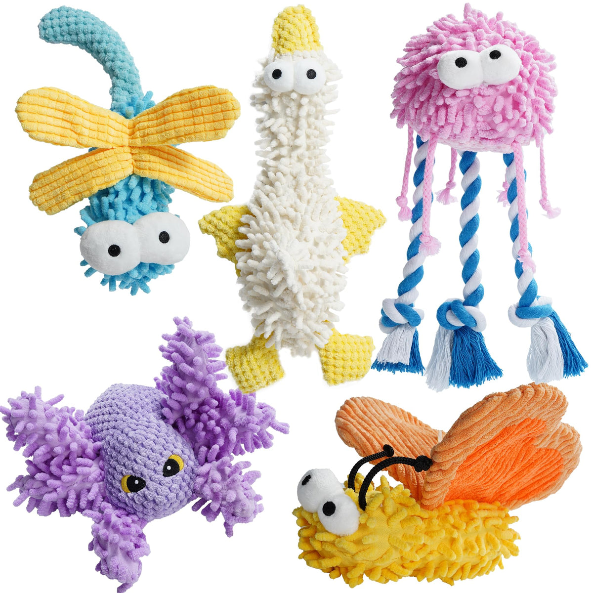Nocciola peluche pack vue face montrant variété et attrait pour jeu