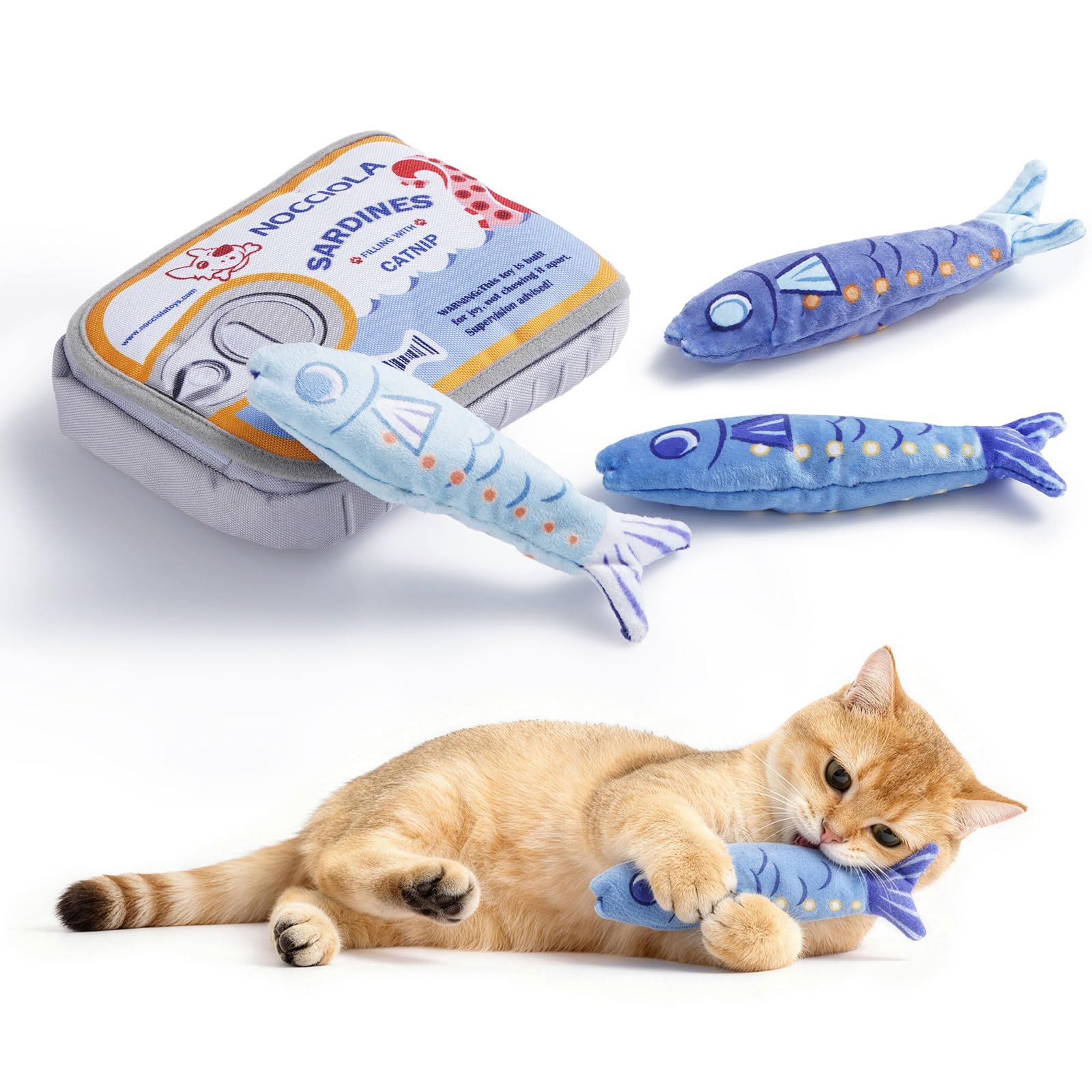 Nocciola ensemble de sardines en peluche, organise et stimule le jeu