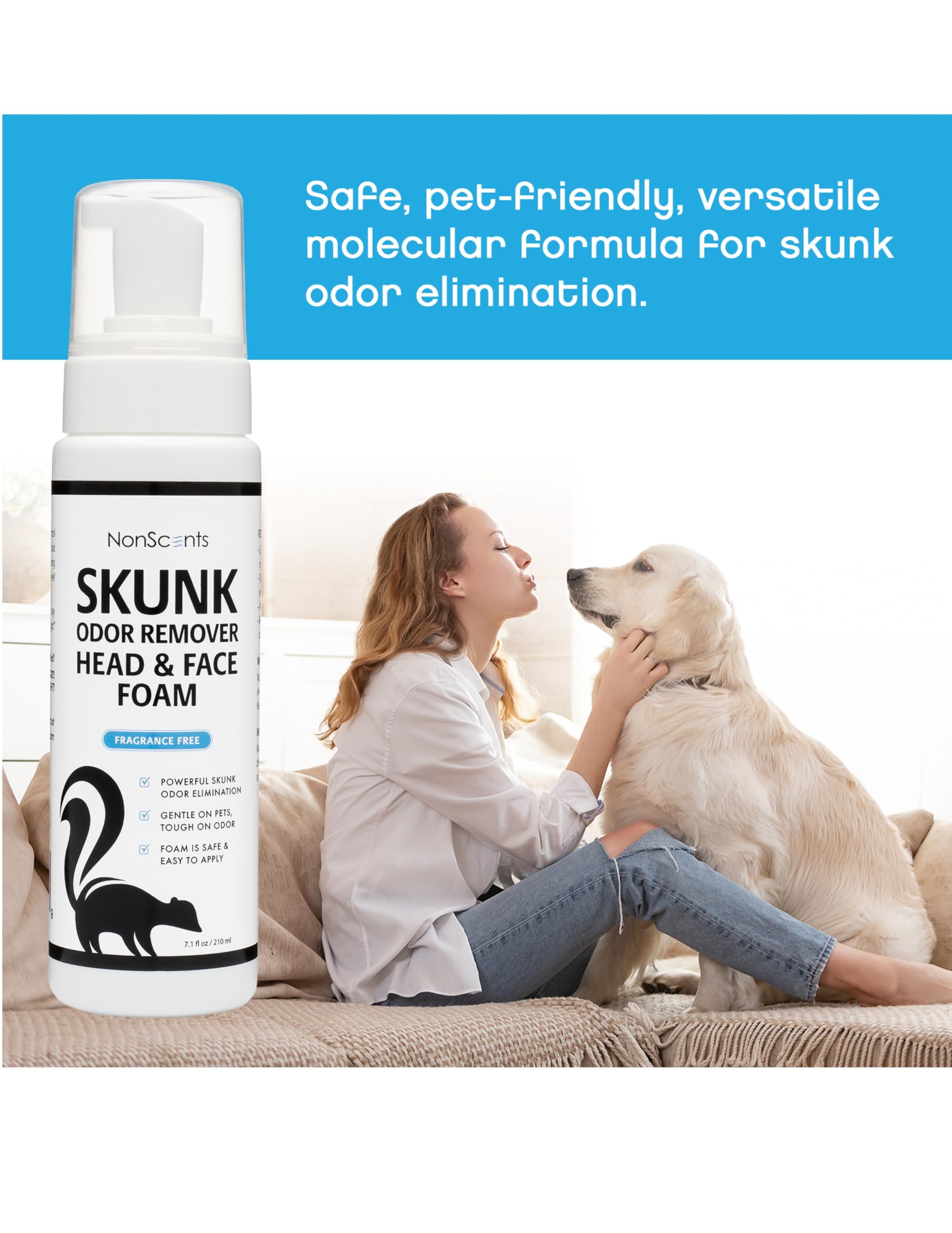 NonScents texture de la mousse montrant absorption rapide