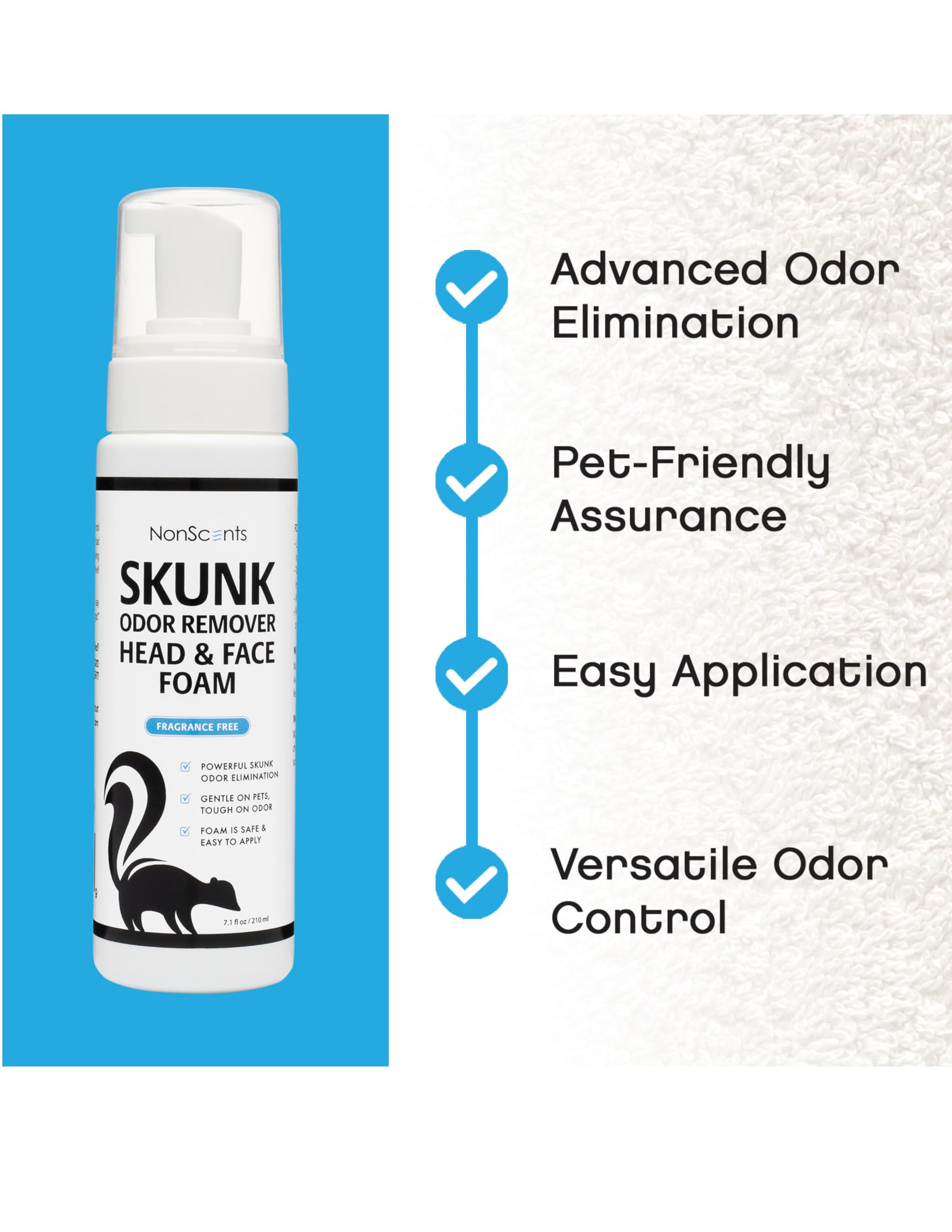 NonScents mousse appliquée sur museau pour confort animal