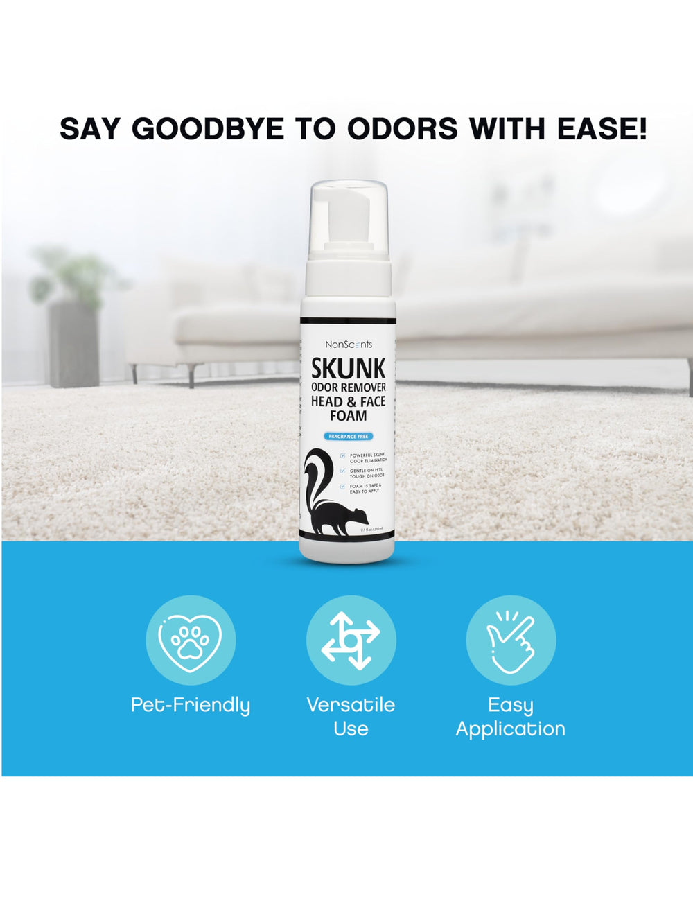 NonScents étiquette produit indiquant mode d’emploi clair