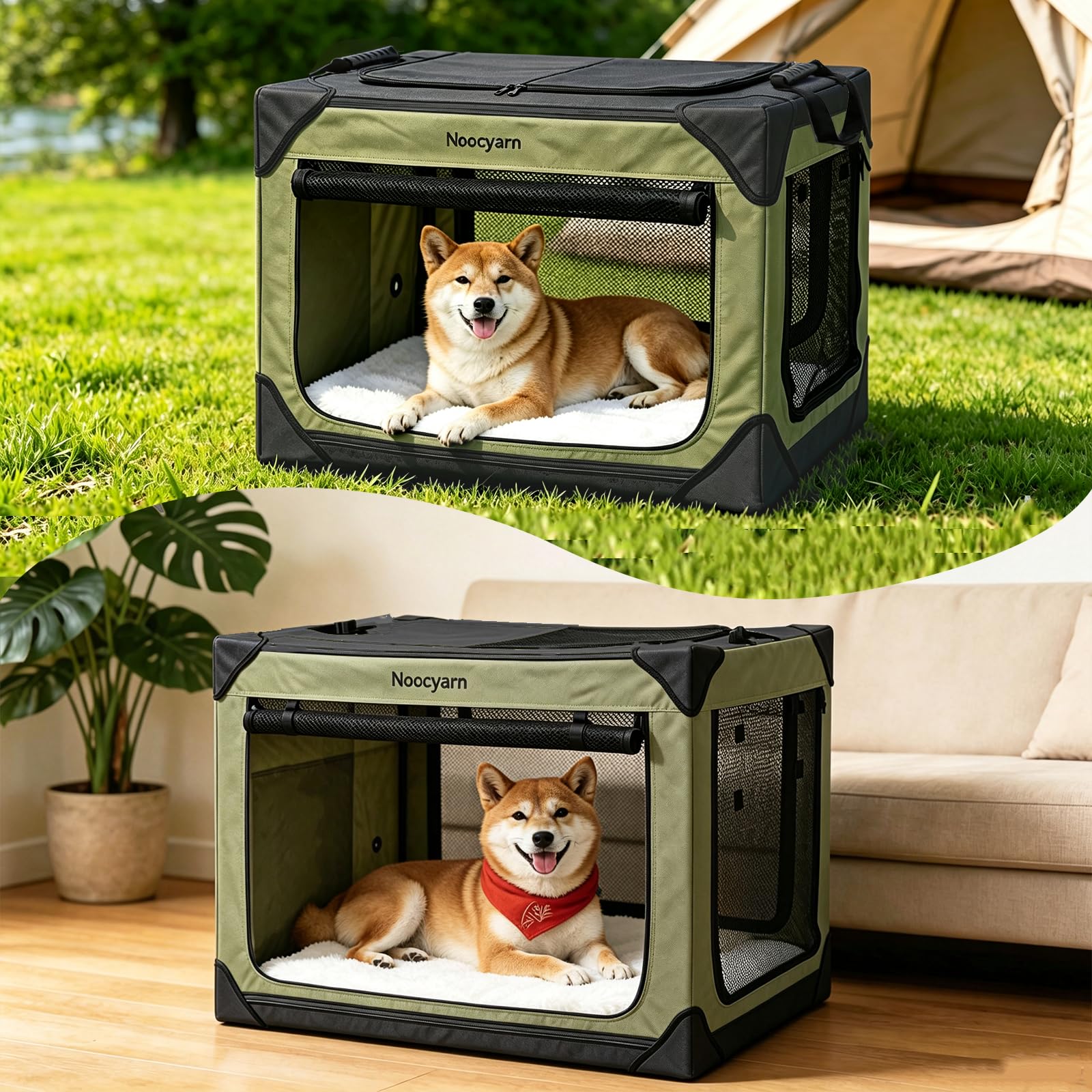 Noocyarn cage installée en voiture, voyage sécurisé et stable