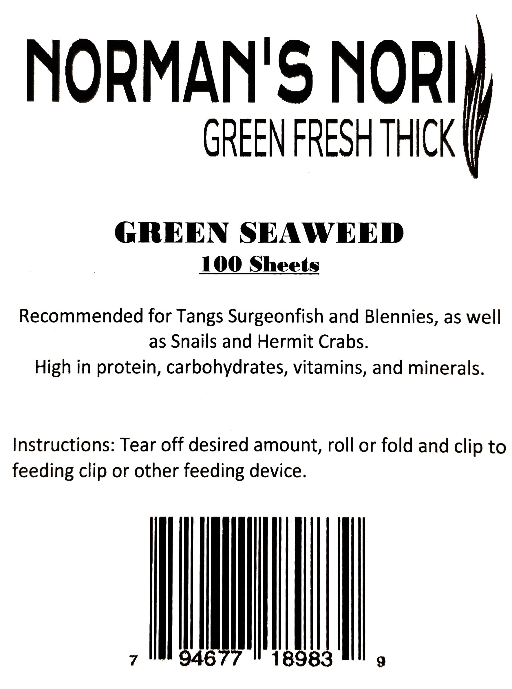 Norman's Nori étiquette et informations produit affichant provenance et emballage sous vide